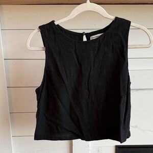 Abercrombie & Fitch Black Sleeveless linen Blouse